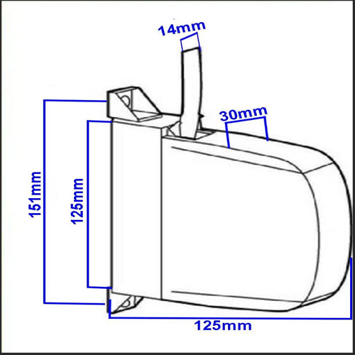 Recogedor de PVC exterior de persiana color blanco con cinta de 20mm